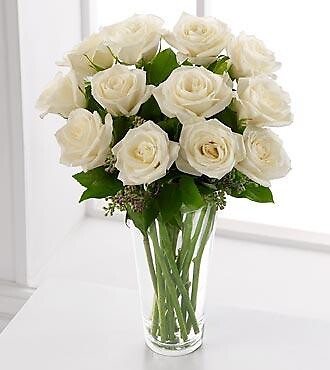 A Perfect Dozen White Rose